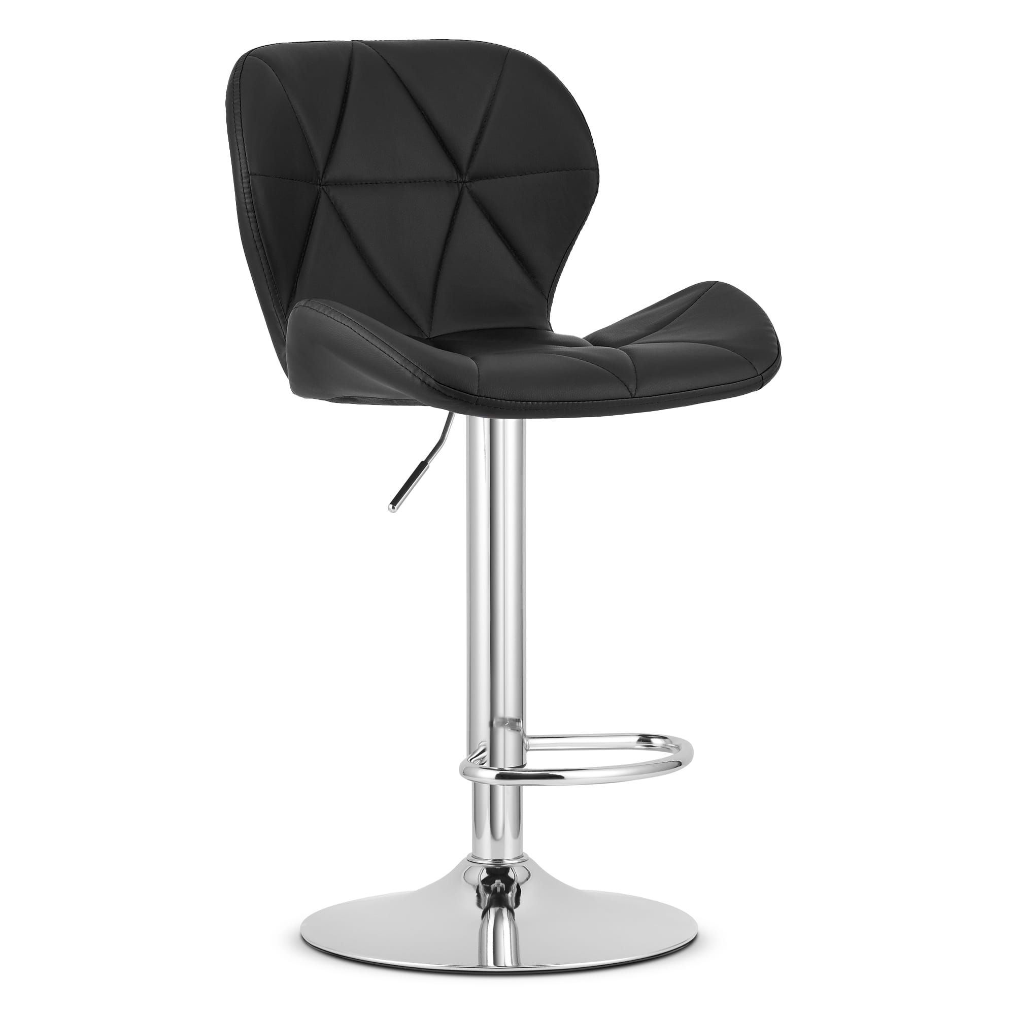 Barhocker WEST in Schwarz aus Kunstleder mit Chromfuß