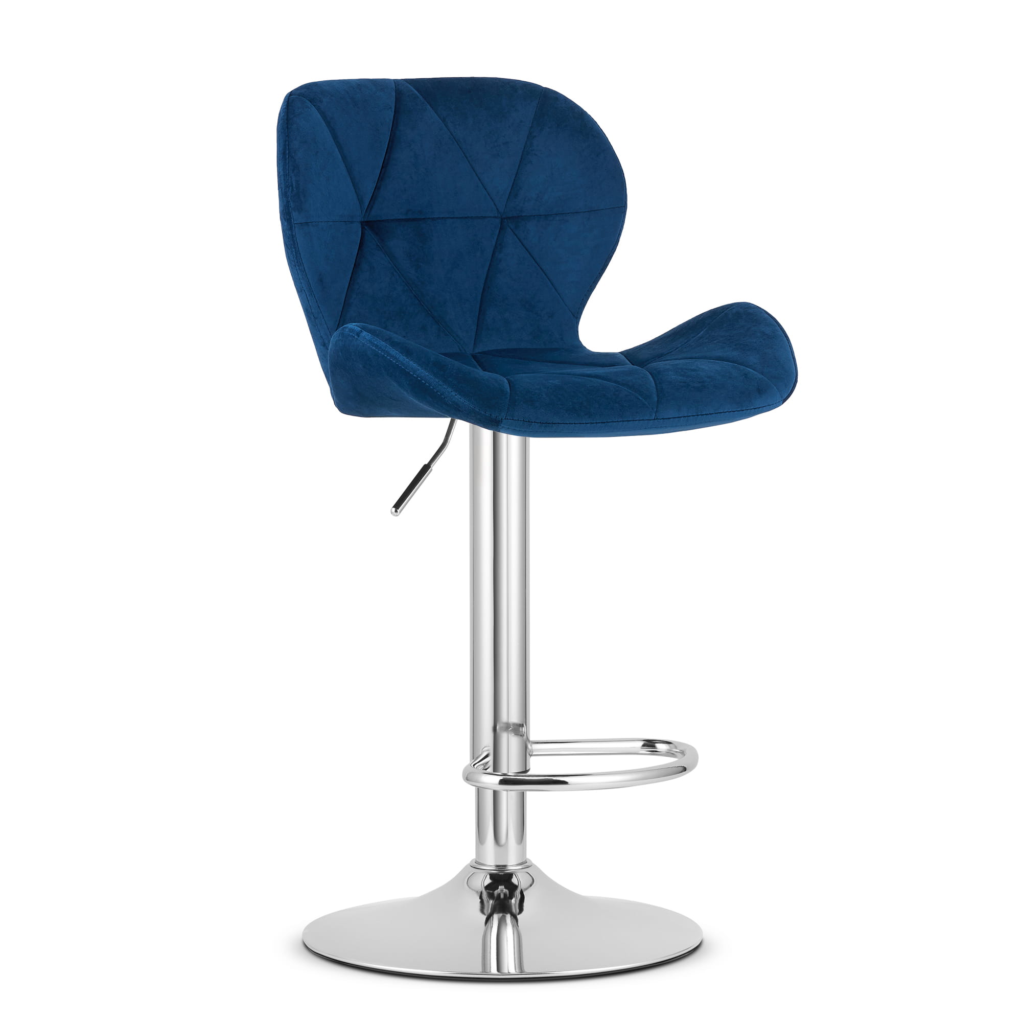 Barhocker WEST in Navyblau mit Chromfuß