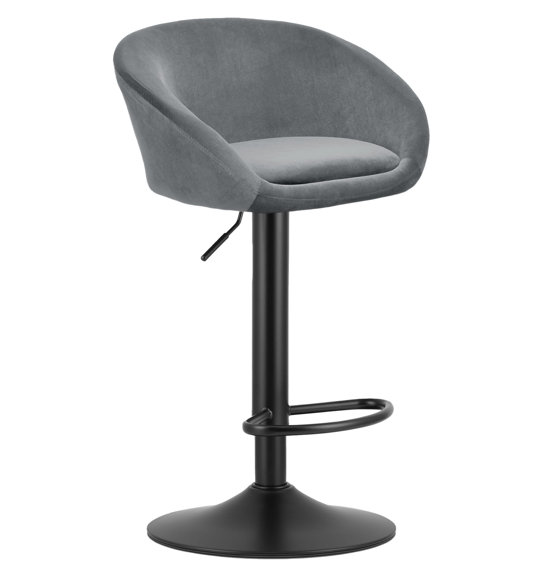 Barhocker EAST in Grau, Sockel schwarz