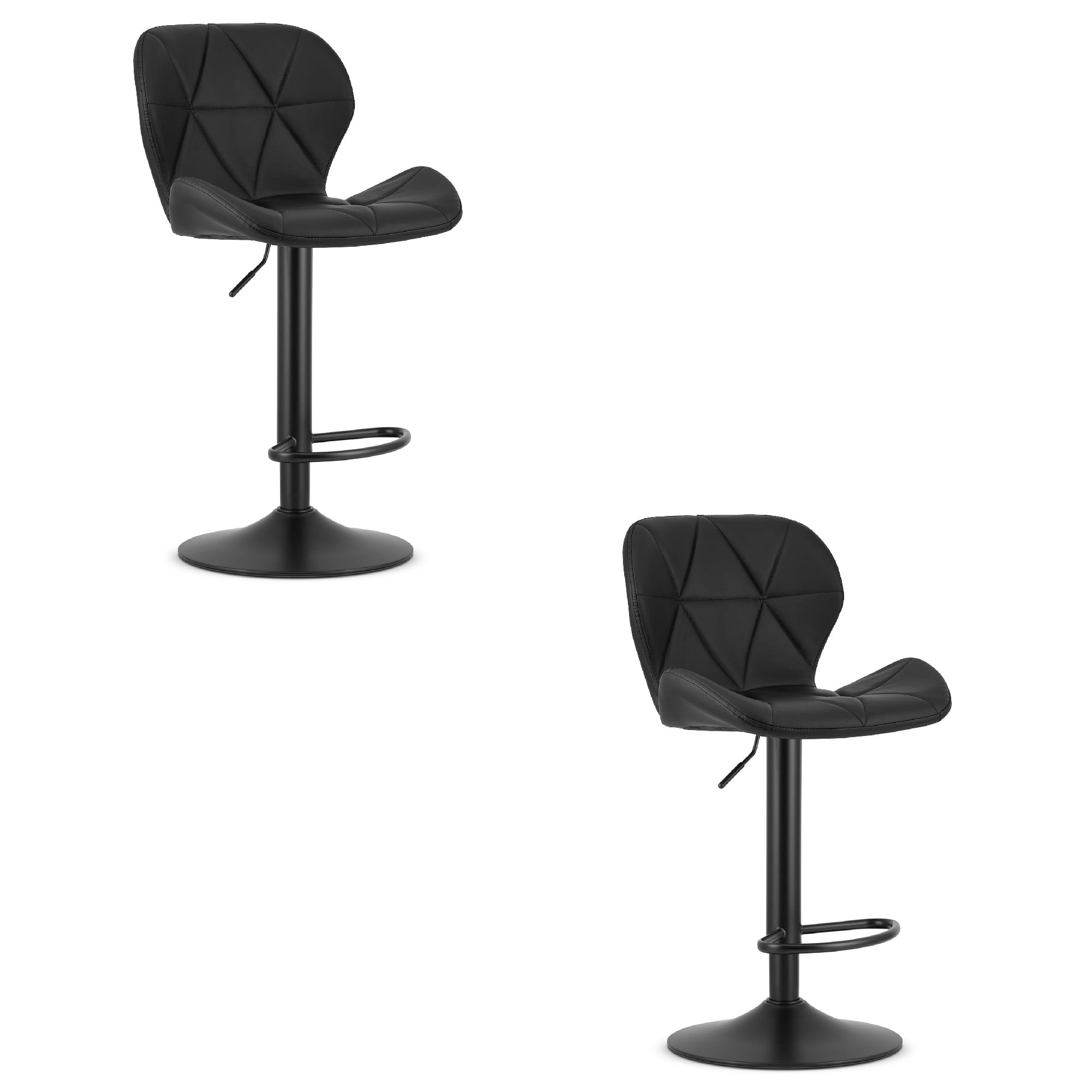 2er-Set Barhocker WEST in Schwarz aus Kunstleder