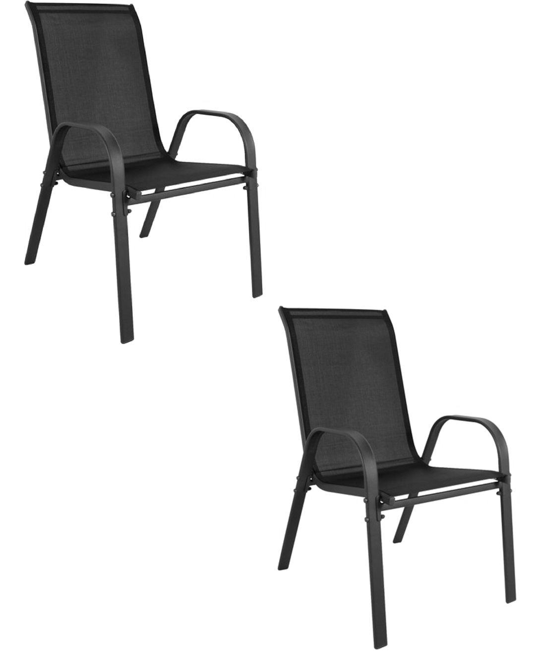 Gartenstuhl SOFIA in Schwarz, 2er-Set, stapelbar