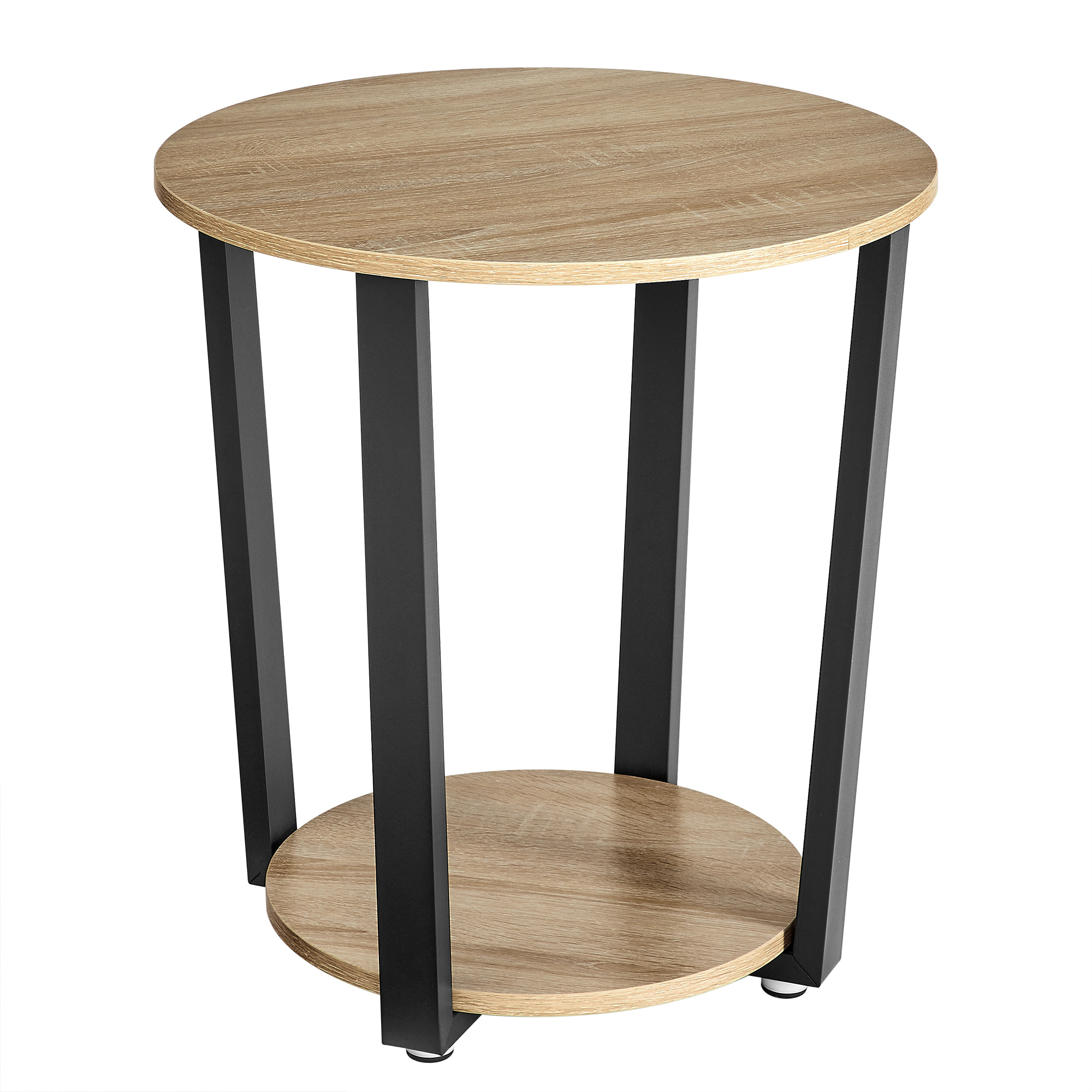 Runder Couchtisch LET057B11 in Sonoma und Schwarz