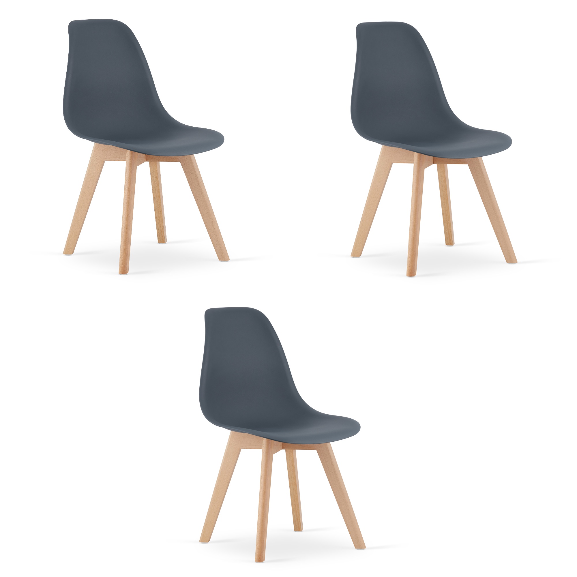 3er-Set Stuhl KITO in Dark Slate