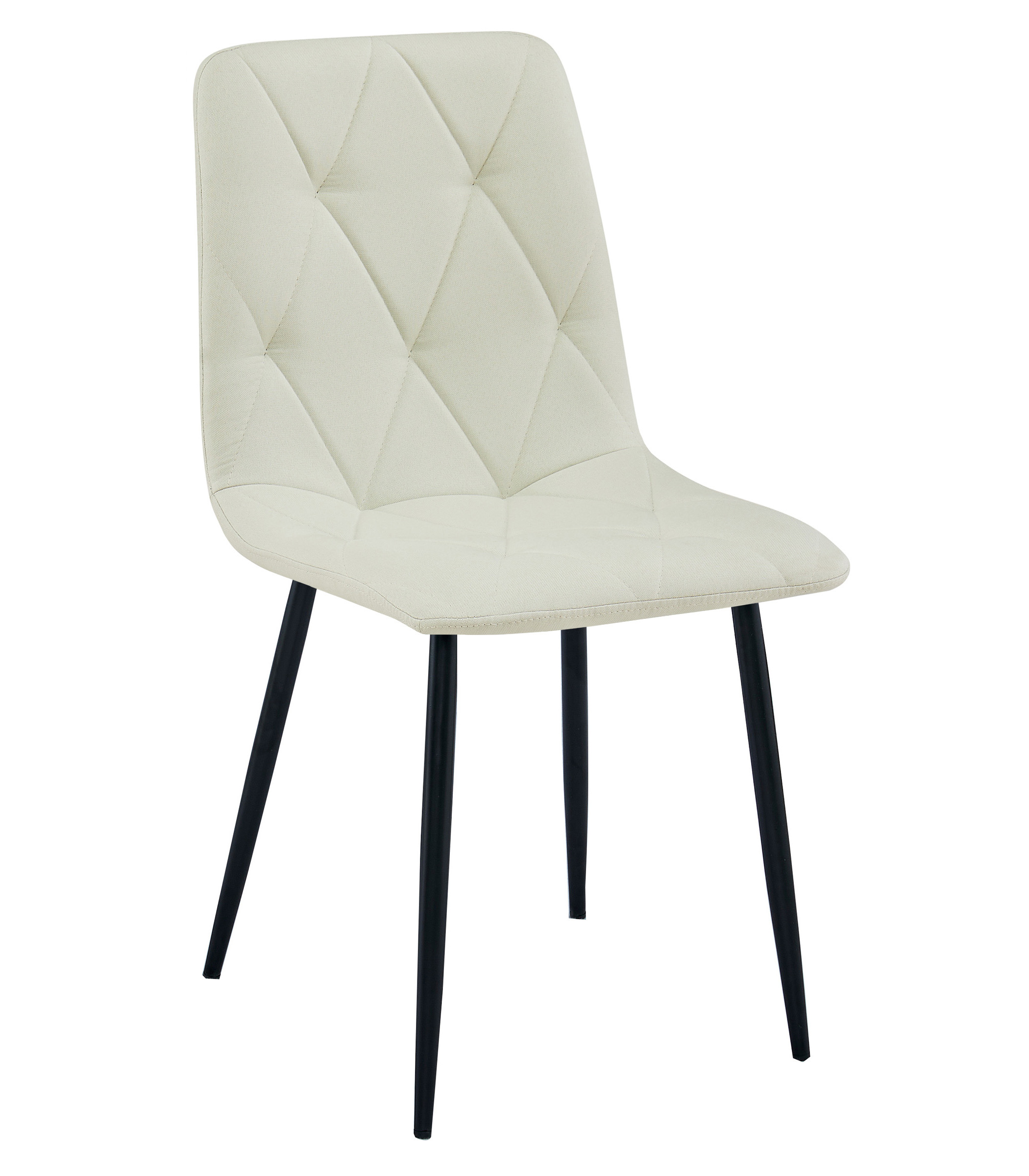 Polsterstuhl LIBRA in Beige mit schwarzen Beinen