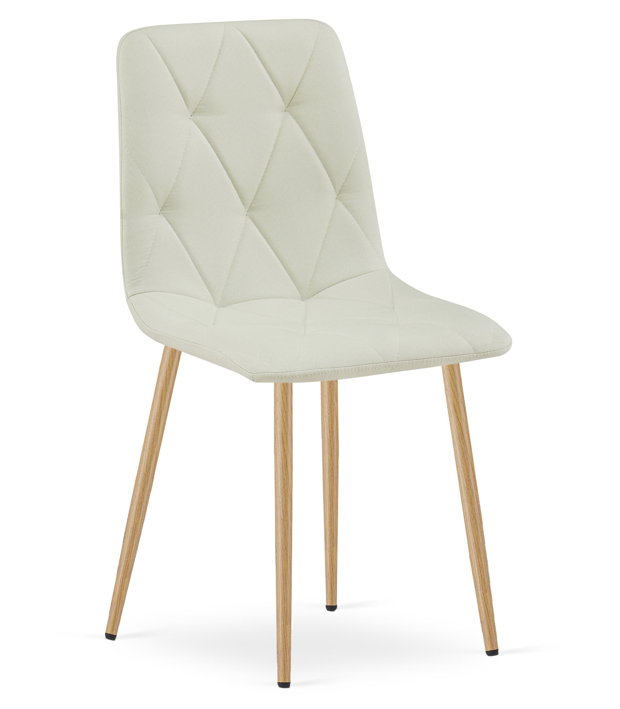 Polsterstuhl LIBRA in Beige mit holzfarbenen Beinen