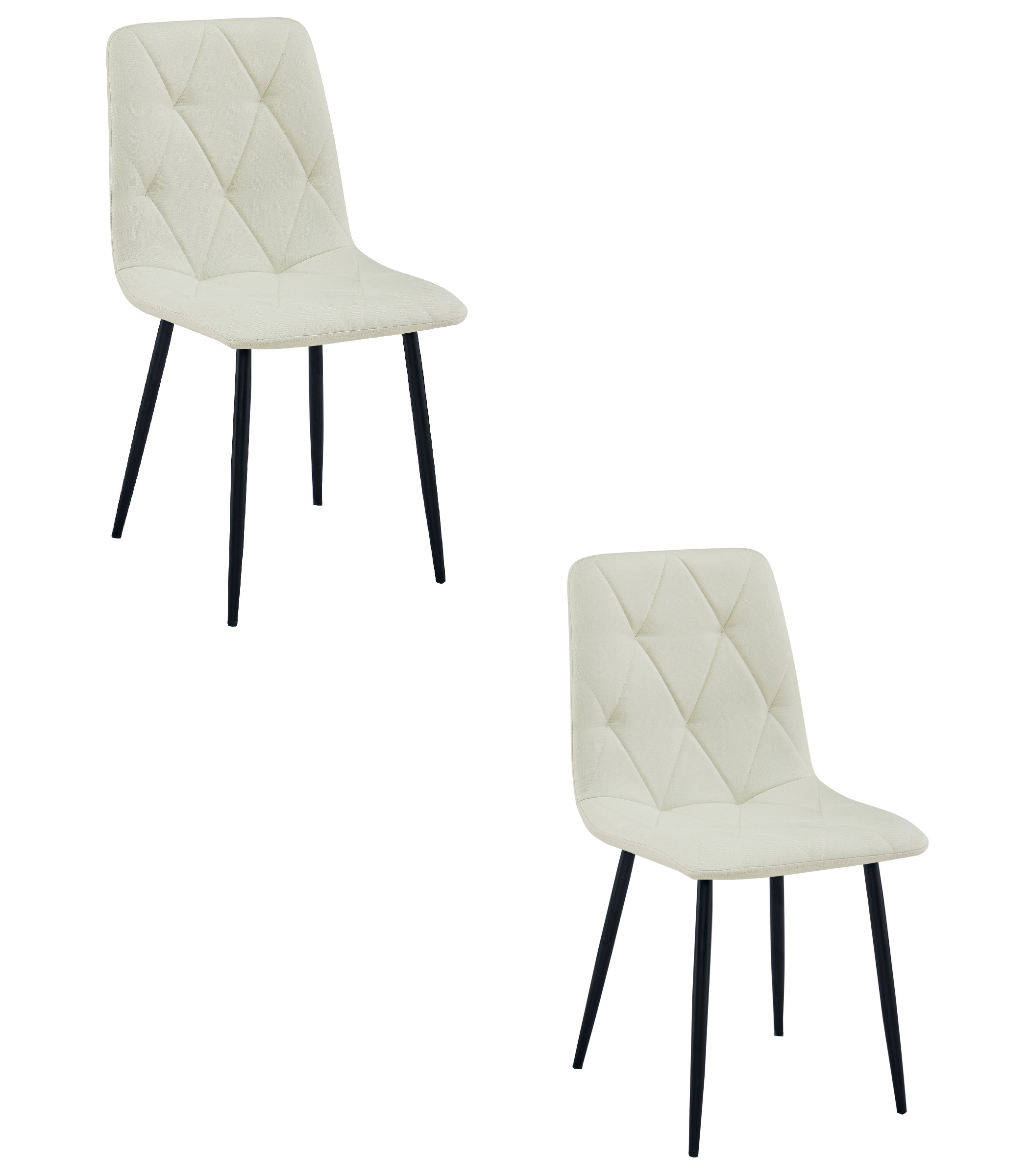 2er-Set Stuhl LIBRA in Beige mit schwarzen Beinen