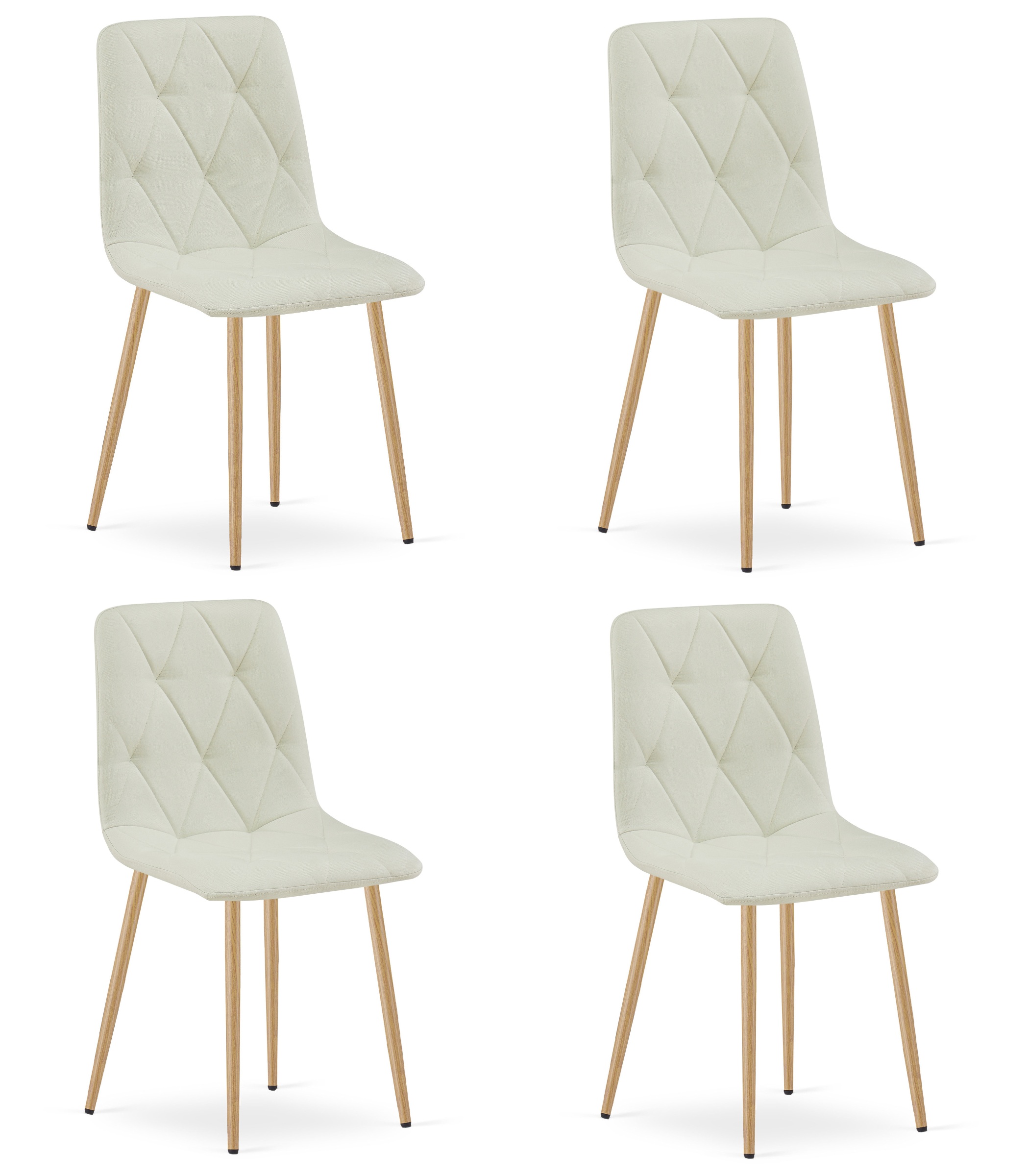 4er-Set Stuhl LIBRA in Beige, Beine in Holzoptik