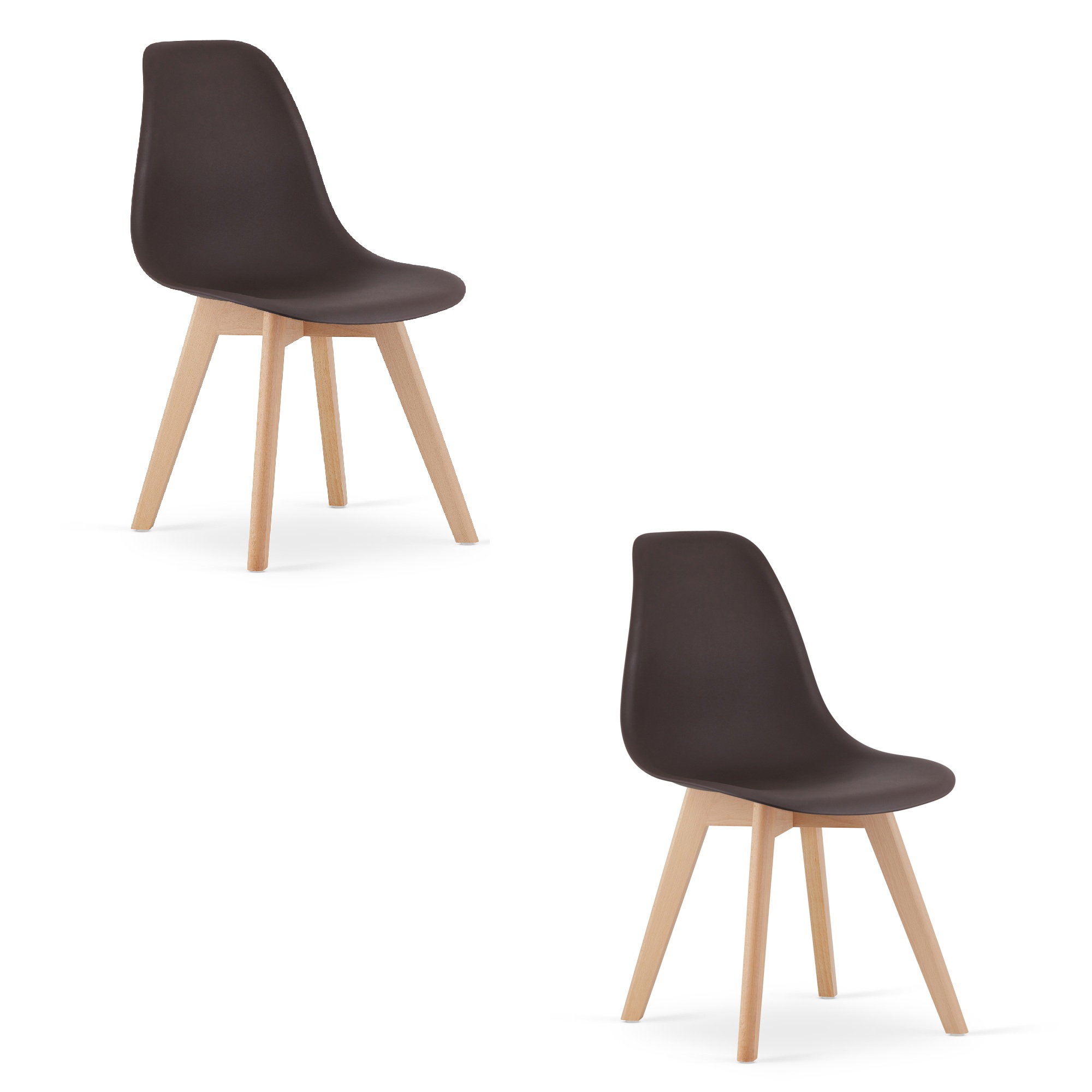 2x Stuhl KITO in Kaffee, Beine natur
