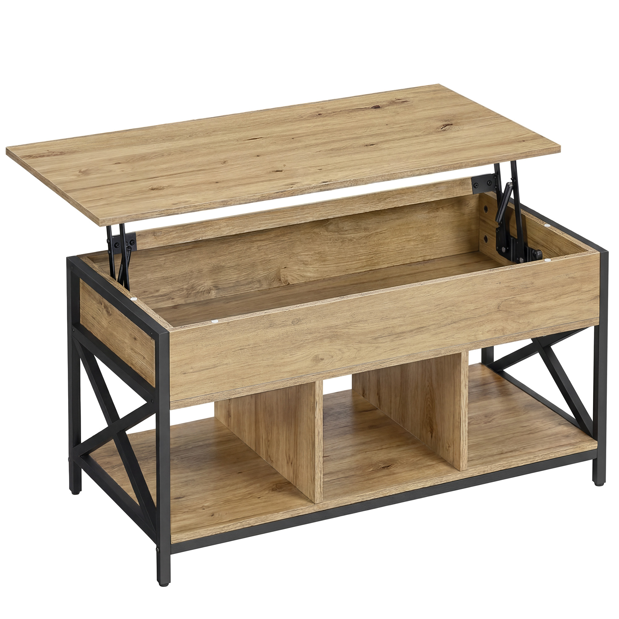 Couchtisch LCT202B88V1 in Artisan-Eiche und Schwarz