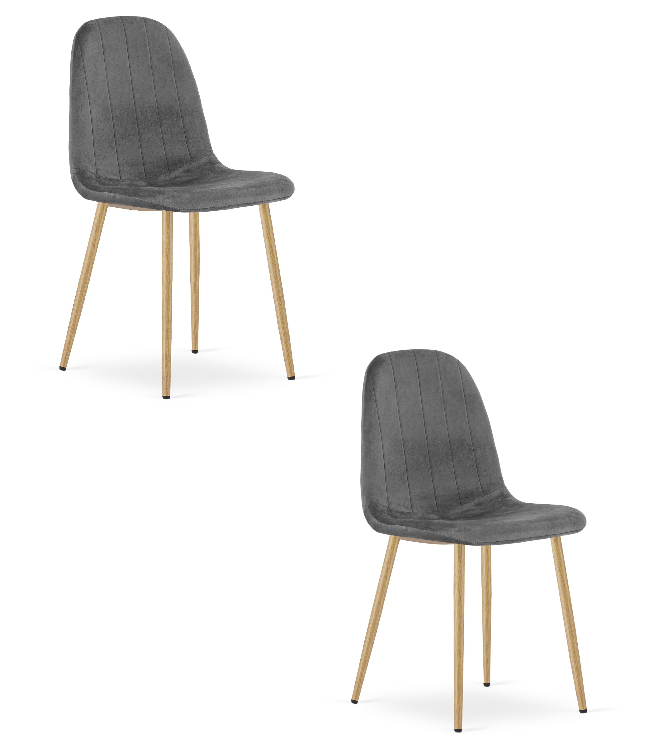 Stühle PADVA 2er-Set, Samt dunkelgrau