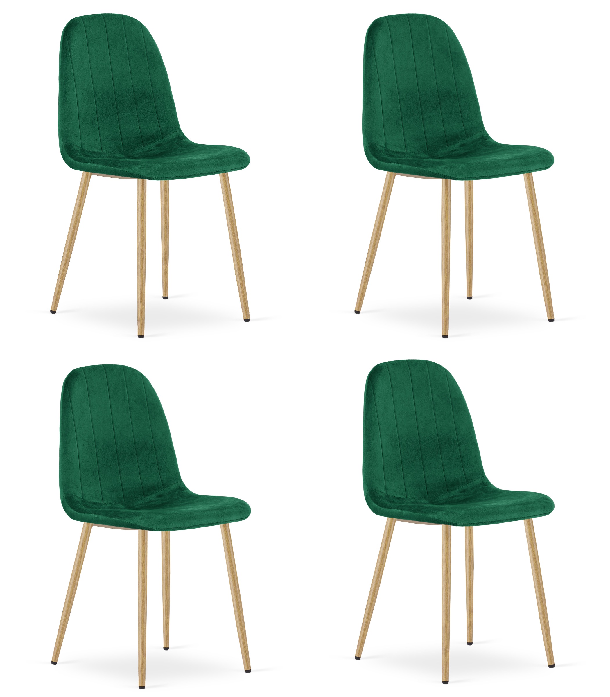Stuhl PADVA 4er-Set, Samt grün