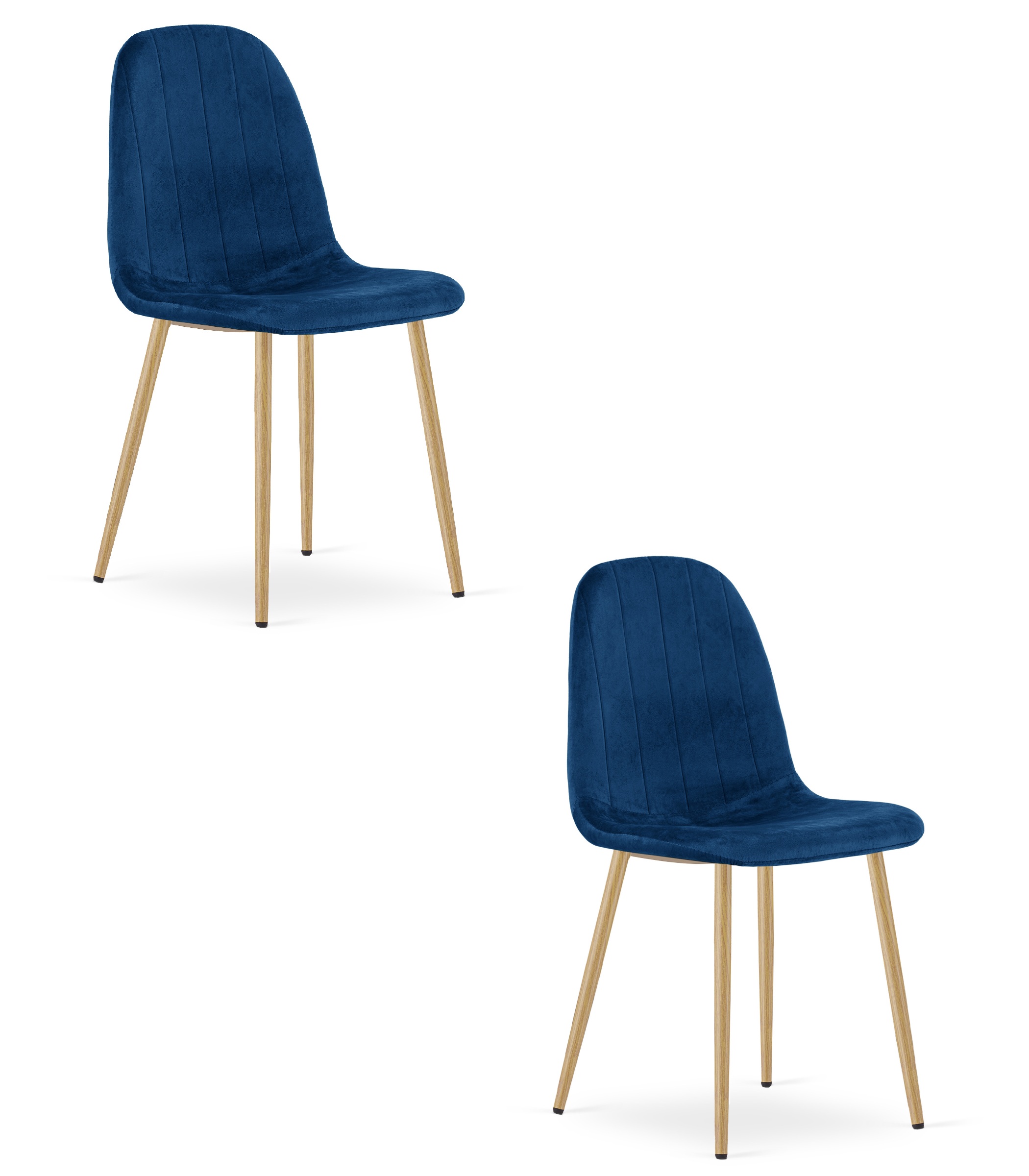 2er-Set Stuhl PADVA in marineblauem Samt