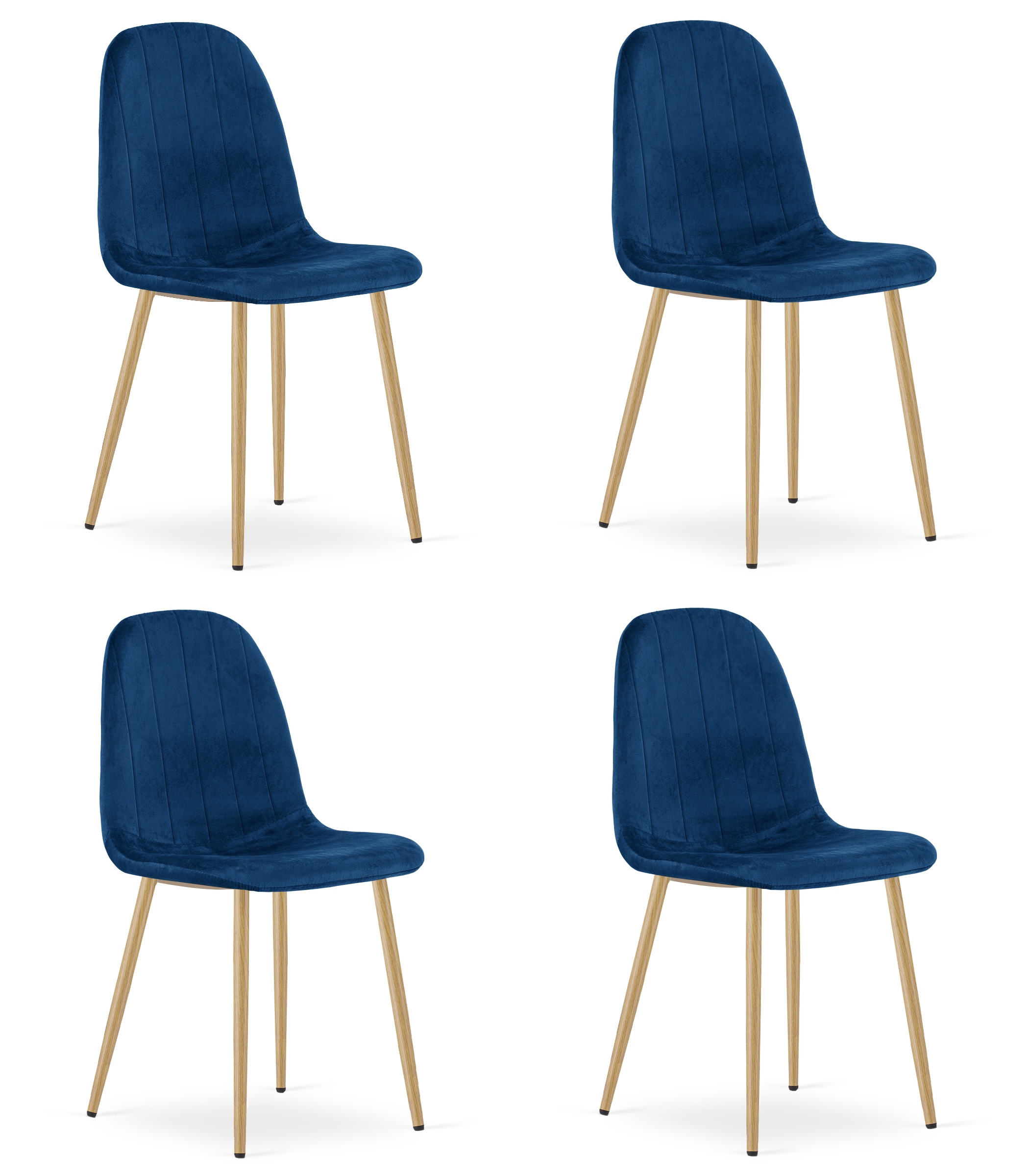 4er-Set Stuhl PADVA Samt marineblau