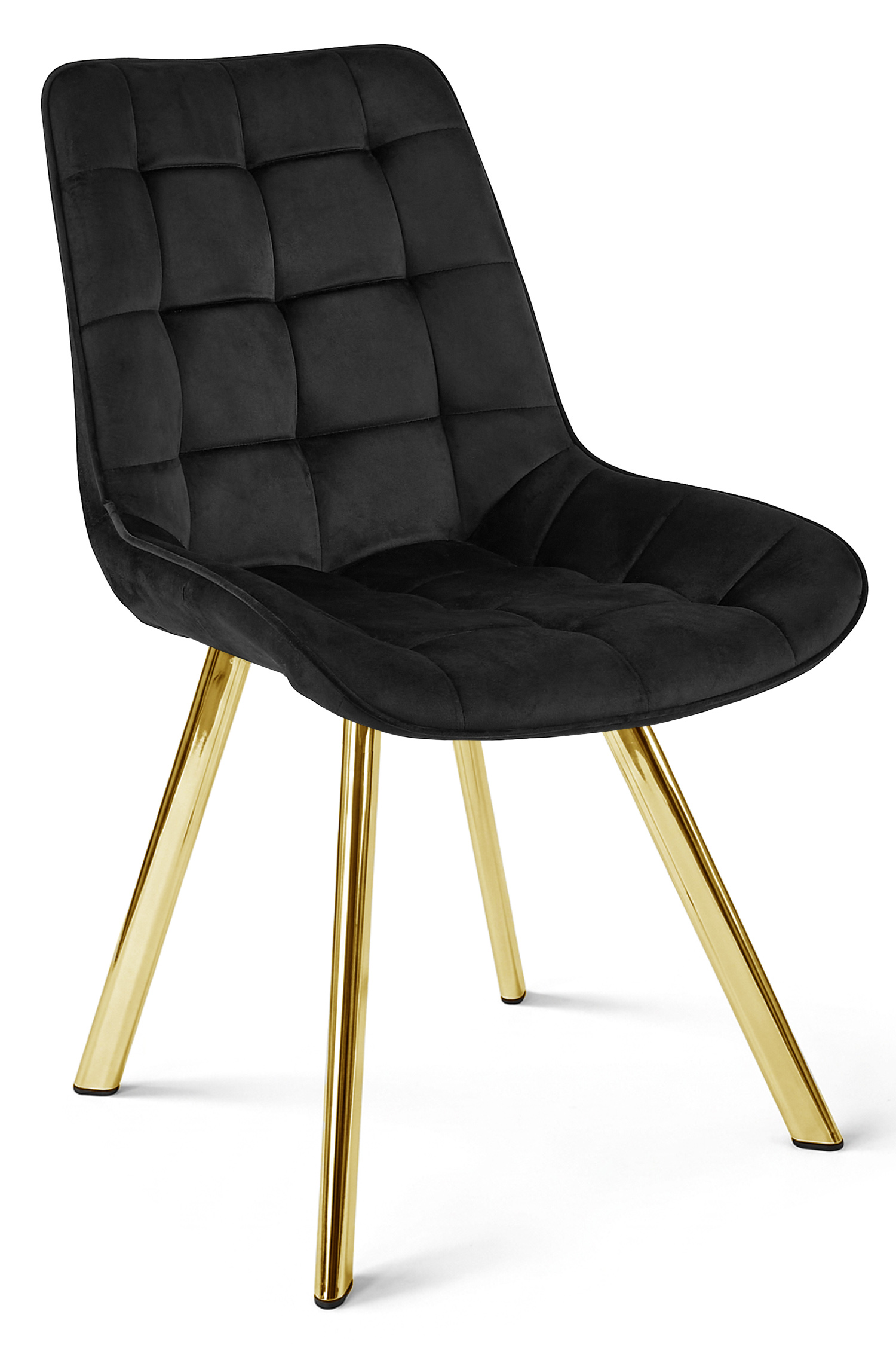 3er-Set Stuhl SORIA in Schwarz mit goldfarbenen Beinen