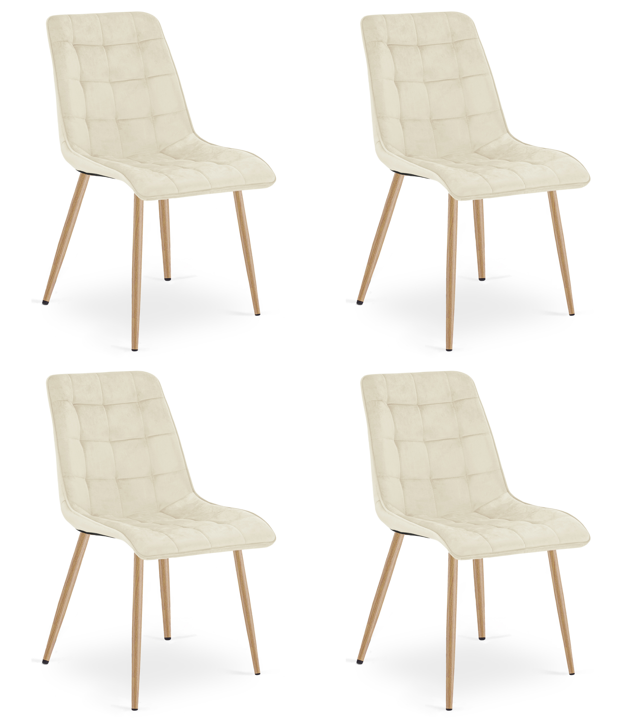 Stuhl SPLIT in hellem Beige, 4er-Set