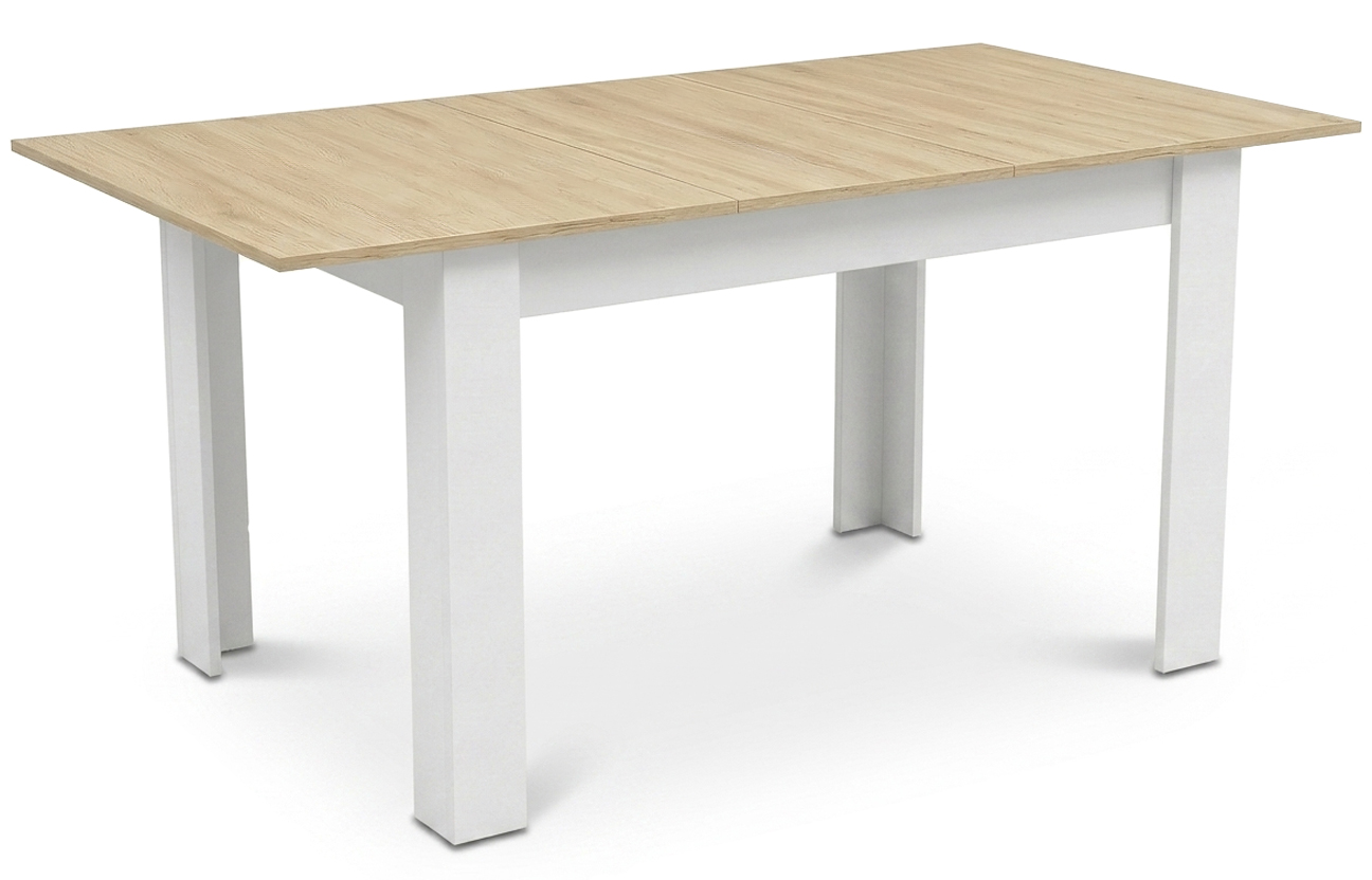 Ausziehtisch NP 120-160x80 Sonoma mit weißen Beinen